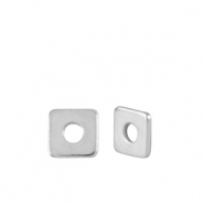 Metaal kralen DQ disc square 4mm Antiek zilver (nikkelvrij)