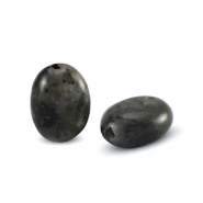 Kralen natuursteen labradoriet ovaal Dark anthracite
