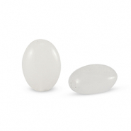 Kralen natuursteen melkkwarts ovaal White