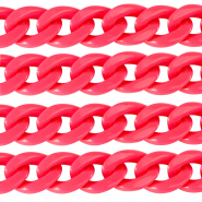 Acryl schakels 29mm shiny Neon pink