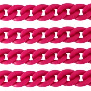 Acryl schakels 22mm matt Magenta pink