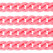 Acryl schakels 22mm shiny Hot pink