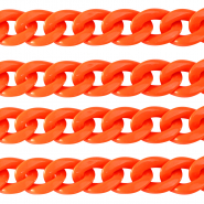 Acryl schakels 22mm shiny Neon orange