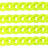 Acryl schakels 22mm shiny Neon yellow