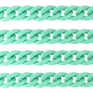 Acryl schakels 18mm shiny Turquoise green