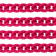 Acryl schakels 18mm matt Magenta pink