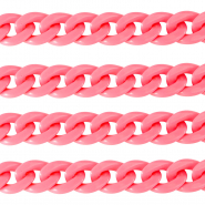 Acryl schakels 18mm shiny Hot pink