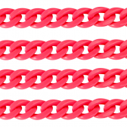 Acryl schakels 18mm shiny Neon pink