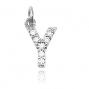 TQ metaal brass bedels initial Y Silver