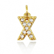TQ metaal brass bedels initial X Gold