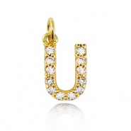 TQ metaal brass bedels initial U Gold