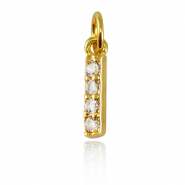 TQ metaal brass bedels initial I Gold