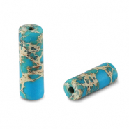 Kralen natuursteen tubes Ocean blue