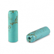Kralen natuursteen howliet tubes Turquois