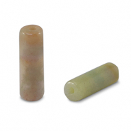Kralen natuursteen agaat tubes Green-pink