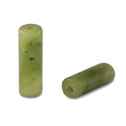 Kralen natuursteen marmer tubes Olive green