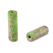 Kralen natuursteen tubes Light green
