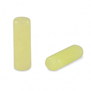 Kralen natuursteen serpentijn tubes Limelight yellow