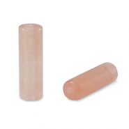 Kralen natuursteen kwarts tubes Peach pink