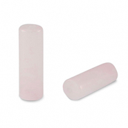 Kralen natuursteen rozenkwarts tubes Light pink