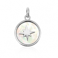 Bedels van Stainless steel Roestvrij staal (RVS) shell 10mm Silver-white (natuurlijke kleur)