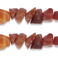 Chips stone kraal agaat Dark sunrise orange