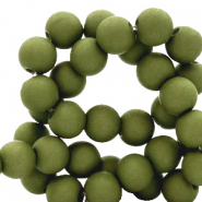 6 mm kralen van acryl Olive green