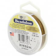 19 draads rijgdraad 0.38mm Beadalon Satin Gold