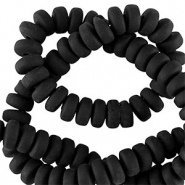 Polymeer kraal rondellen 7mm Black
