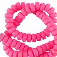 Polymeer kraal rondellen 7mm Bright pink