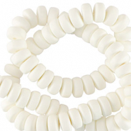 Polymeer kraal rondellen 7mm White