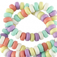 Polymeer kraal rondellen 7mm Multicolour pastel