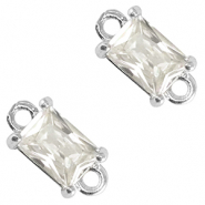 Crystal glas tussenstukken rectangle Crystal-silver