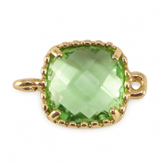 Crystal glas tussenstukken square Apple green-gold