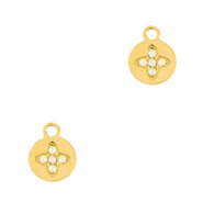 Bedels van Stainless steel Roestvrij staal (RVS) flower Gold