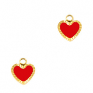 Bedels van Stainless steel Roestvrij staal (RVS) heart Gold-red white