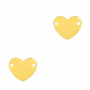 Bedels van Stainless steel Roestvrij staal (RVS) tussenstuk heart Gold