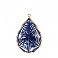 Gehaakte hangers met macram&eacute; draad druppel Dark blue