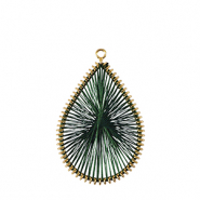 Gehaakte hangers met macram&eacute; draad druppel Dark green