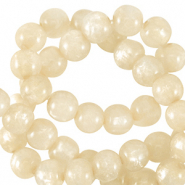 Polaris kralen 4mm rond Mosso Prosecco white