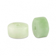 Disc natuursteen kralen serpentijn en marmer 4x2mm Glacier green