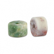 Disc natuursteen kralen kwarts 4x2mm Multicolour green