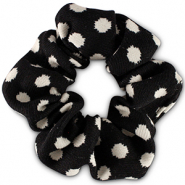 Scrunchie haarelastiek dots Black-white