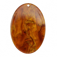Hangers van resin ovaal Topaz brown