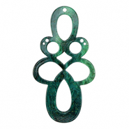 Hangers van resin barok glitter Multicolor green