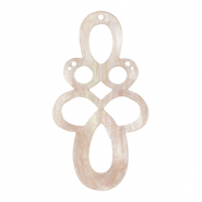Hangers van resin barok glitter Hortensia pink