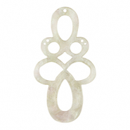 Hangers van resin barok glitter Cashmere white