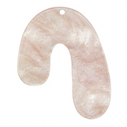 Hangers van resin organic glitter Hortensia pink
