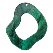 Hangers van resin organic glitter Multicolor green