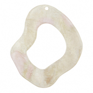 Hangers van resin organic glitter Cashmere white